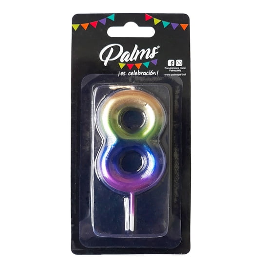 Vela Arcoiris Num 8 1 Un Palms