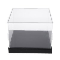 Magideal - Caja De Exhibición De Acrílico Transparente Base Negra Contenedor Multipropósito A Prueba De Polvo Para Recuerdos Cosméticos Modelo Coleccionables 35Cmx35Cmx25Cm