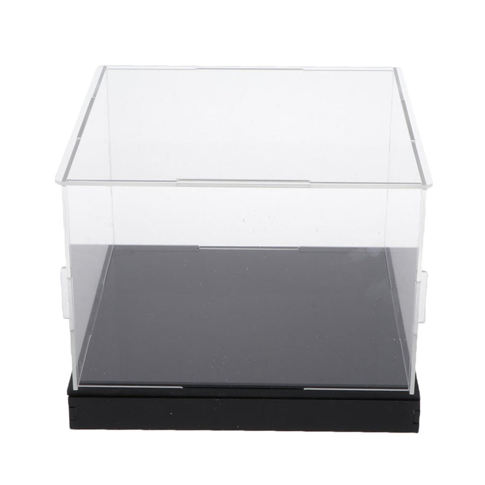Magideal - Caja De Exhibición De Acrílico Transparente Base Negra Contenedor Multipropósito A Prueba De Polvo Para Recuerdos Cosméticos Modelo Coleccionables 35Cmx35Cmx25Cm