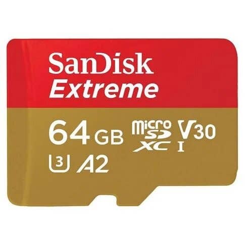 Sandisk - Tarjeta De Memoria Micro-Sd 64Gb Extreme Uhs-I U3 A2 (Mobile) /Adaptador Sd