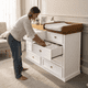 thumbnail image 2 of Cómoda Mudador de Madera 9 Cajones Mueble Cambiador Ergonómico - Blanco - 120x40x90 cm, 2 of 3