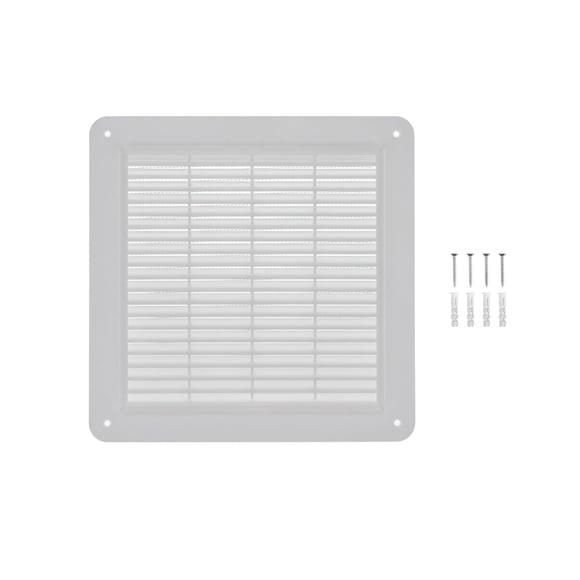 Rejilla cuadrada blanca de plástico para cubierta de ventilación HVAC OV 25 x 25 cm