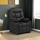 thumbnail image 5 of Sillón reclinable infantil Costzon ajustable de cuero negro, 5 of 9