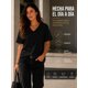 thumbnail image 2 of Polera Cuello V 100% Algodon Manga Corta Basicas Estampar Negro S-m Lisa, 2 of 3