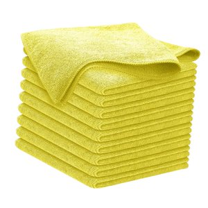 Magideal - 10 Paños De Limpieza De Microfibra, Toalla Para Limpiar Platos Húmedos Y Secos, Toalla De Cocina Absorbente, Ollas De Oficina Y Paños Para Lavar Plato Amarillo