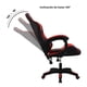 thumbnail image 3 of Silla Gamer Escritorio Rojo Con Negro, 3 of 3