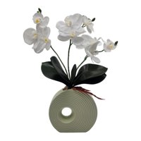 Fliperex - Planta Artificial Orquidea Decorativa Macetero De Ceramica M