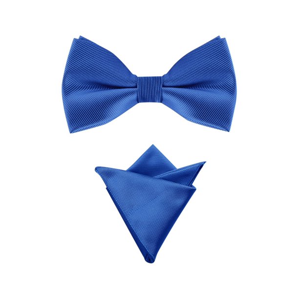 INSPIRE CHIC Conjunto de Pajarita Pre-Anudada para Hombre con Pañuelos a Juego para Negocios Casual Azul Real Talla Única
