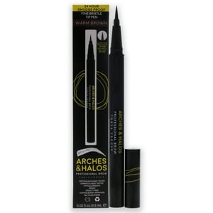 Arches And Halos - Bolígrafo Con Punta De Cerdas Finas - Marrón Cálido De Para Mujeres - Bolígrafo Para Cejas De 0,02 Oz