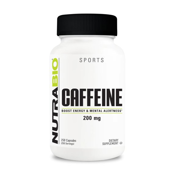 Fórmula de Apoyo Diario NutraBio cafeína 100% pura 250