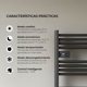 thumbnail image 3 of Calefactor Secador de Toallas Programable 500 w Mural 88x54 cm Viglio WIfi Negro, 3 of 5