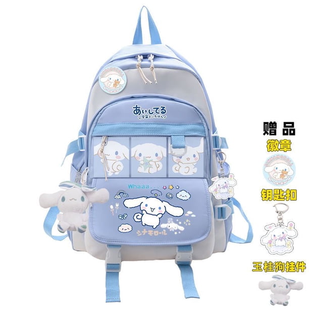Anime Sanrioed Plush Toy Cinnamoroll Backpack Children Girl Boy Blue Schoolbag Kawaii Student School Bag Computer Large Gift