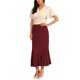 thumbnail image 2 of Falda Midi de Cóctel con Volantes en el Dobladillo de Encaje Floral para Mujer INSPIRE CHIC S Rojo Vino, 2 of 6