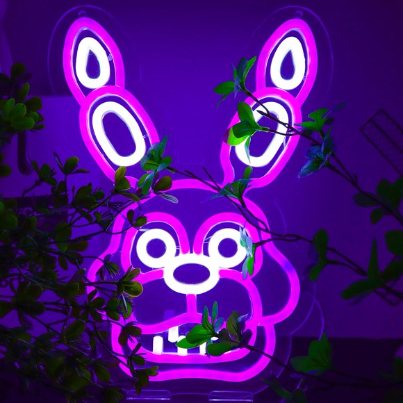Letrero de Neón Nacynacy 33x24 cm Fnaf Bonnie LED Decor