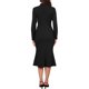 thumbnail image 3 of INSPIRE CHIC Vestido de Cola de Sirena para Mujeres Cuello Alto Manga Larga Botón Decorativo Trabajo de Negocios Elegante Vestido Ajustado Midi M Negro, 3 of 6