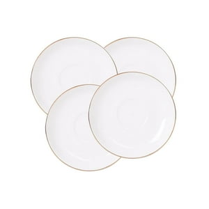 Disparo - Set 4 Platillos Royal 15Cm Borde Dorado Menaje Cocina Hogar