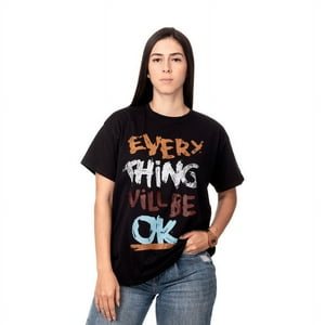 Polera Mujer Oversize Estampado Urban Negro Sigel Talla M
