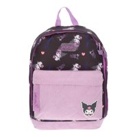 Mochila Escolar Niña Kuromi Print Bolsillo Rosa Hello Kitty