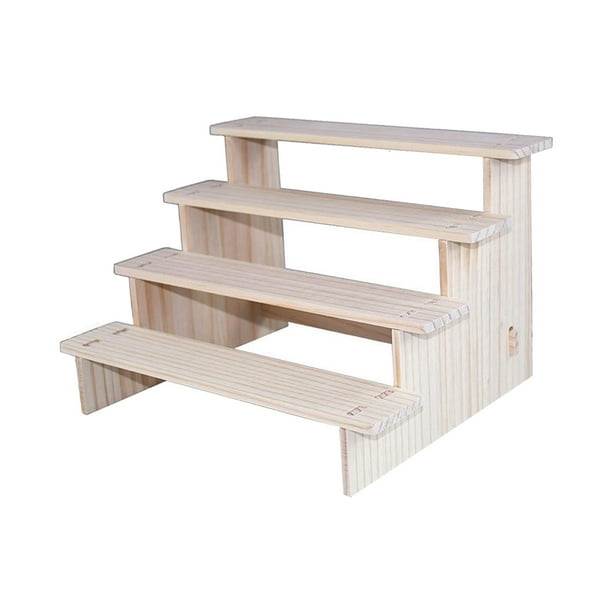 Soporte elevador de exhibición de madera, estante elevador de exhibición de joyería, soporte de exhibición de madera rectangular para dulces, postres, , 4 capas 30cm