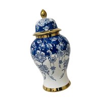 Magideal - Recipiente De Azul Y Blanca, Jarrón De Cerámica, Exhibición De Arreglos Florales, Contenedor De Almacenamiento, Recipiente De Almacenamiento