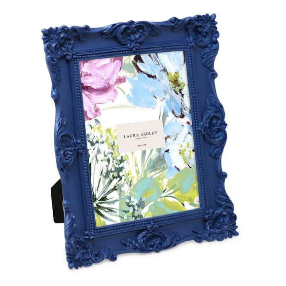 Portarretratos Laura Ashley 13x18cm Marino Ornamentado en Resina