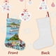 thumbnail image 3 of Los Casos de Criaturas Tema: Calcetines de Navidad, fino lino blanco para colgar en escaleras y chimenea, decoración navideña para el hogar, regalo de Navidad. 45cm × 32cm, 3 of 5