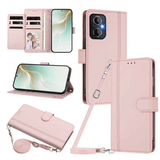 OnePlus Nord N20 5G Funda con Ranuras para 9 Tarjetas, Rosa