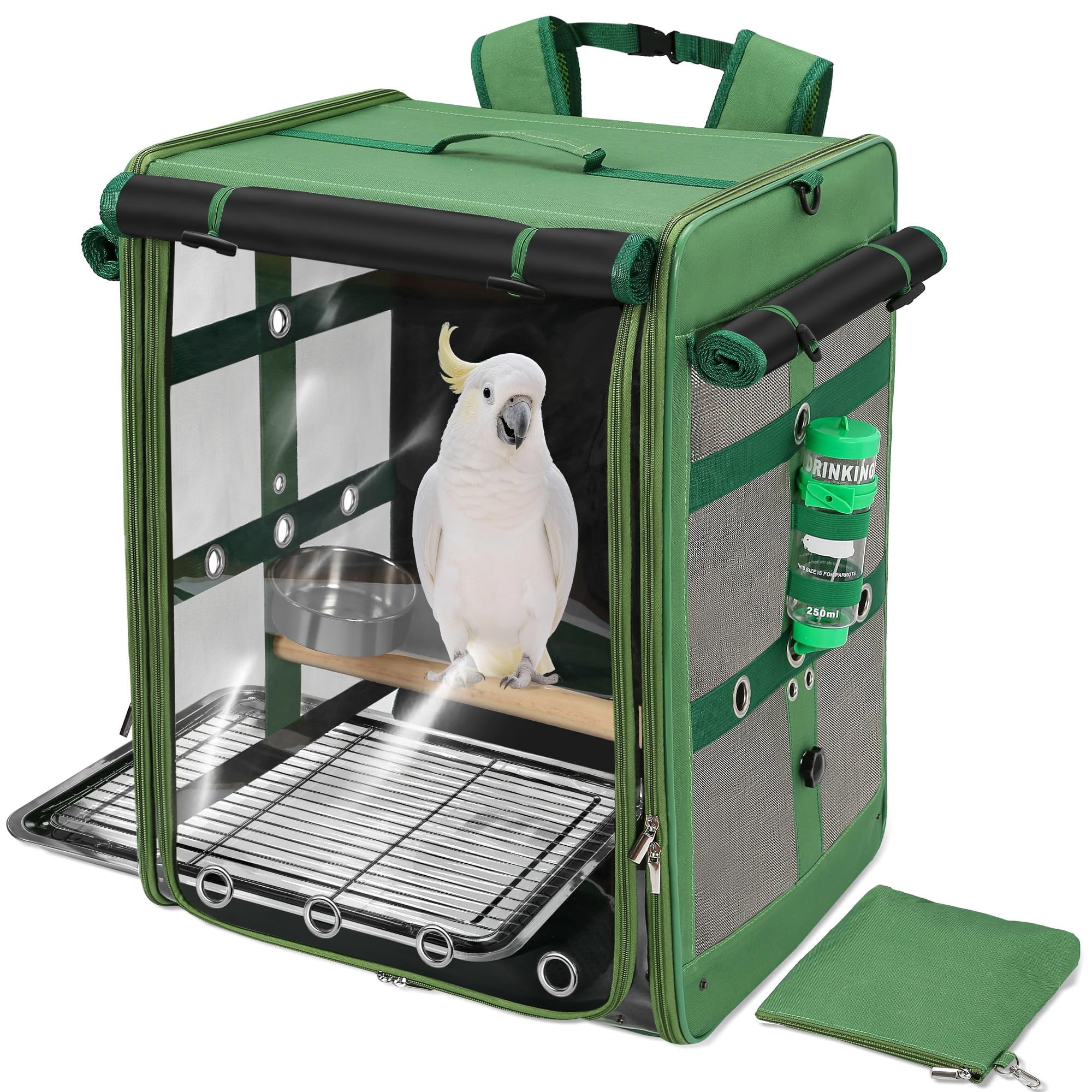 Mochila Transportadora de Aves Suertree XL Verde