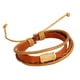 thumbnail image 3 of pulseras trenzadas de la pulsera de cuero tejida vintage caqui ajustable de la cuerda, 3 of 4