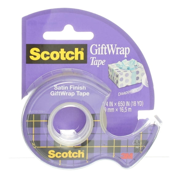 Cinta Adhesiva De Regalo 19mm X 16,7m con Dispensador Scotch, 1 Un