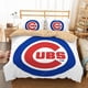 thumbnail image 1 of Chicago Cubs Logo Print Simple White Quilt Duvet Cover Set Bedroom Decor, 1 of 3