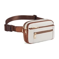 Xusx111 - Paquetes Para Mujeres Bolso De Cinturón De Cuero De Cuerpo Cruzado De Moda Con Correa Ajustable, Correa Ajustable De Moda De Cuero De Cintura Paquetes, Marrón Beige