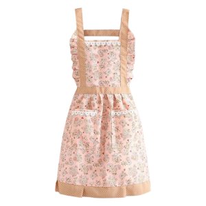 Bothyi - Delantal De Servir Lindo 26.77X35.43 Pulgadas Mujer Chef Delantal Para Floristería Pintura Rosa