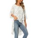 thumbnail image 4 of INSPIRE CHIC Blusa de Chifón para Mujer con Mangas Divididas 3/4 y Dobladillo Asimétrico Túnica Beige Teal Floral L, 4 of 6