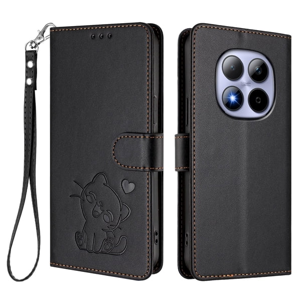 Funda Volteable tipo Billetera con Correa para Xiaomi POCO M8 Pro 5G, Negro