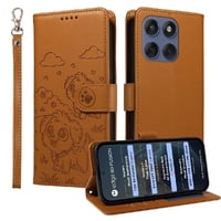 Funda Billetera Foxdock Compatible Con Motorola Edge 60 Pro 5G, Diseño Perrito Tierno, Ranuras Para Tarjetas Y Soporte Plegable
