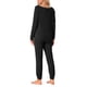 thumbnail image 3 of INSPIRE CHIC Conjunto de Salón para Mujer, Sudadera de Manga Larga con Cuello Redondo y Pantalones Jogger con Cintura Elástica, Conjunto de 2 Piezas XL Negro, 3 of 5
