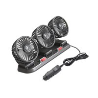 Magideal - Ventilador De Coche De Tres Cabezales, Camión Portátil, Suv, Ventilador De Circulación De Aire De Poco Ruido Ajustable De 360 Degree, Viento De Dos Velocid 5V 12W