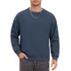 thumbnail image 5 of Sudadera casual de gimnasio para hombre de color sólido con cuello redondo y manga larga M azul marino, 5 of 6