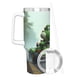 thumbnail image 3 of Yoshi Vaso aislado de acero inoxidable con asa, diseño temático, regalo para familia, amigos y fans; incluye pajita y encaja en el portavasos estándar, 40 oz, 3 of 6