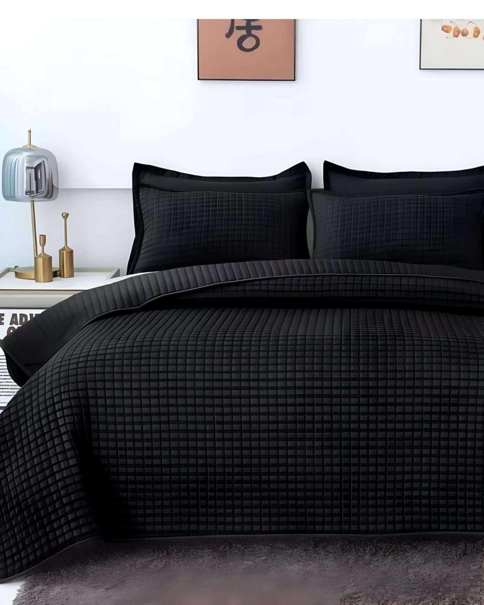 Imac Hogar - Cobertor De Lujo Quilt Verano Plaza Y Media Negro