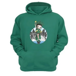Genérico - Polerón Canguro Betty Boop Verde Aguamarina Talla Xl Unisex