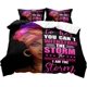 thumbnail image 2 of 3PCS Sexy Black Girl Duvet Cover Queen Set Pink Bag High Heels Get Naked Inspirational Quotes African American Bedding Set, 2 of 5