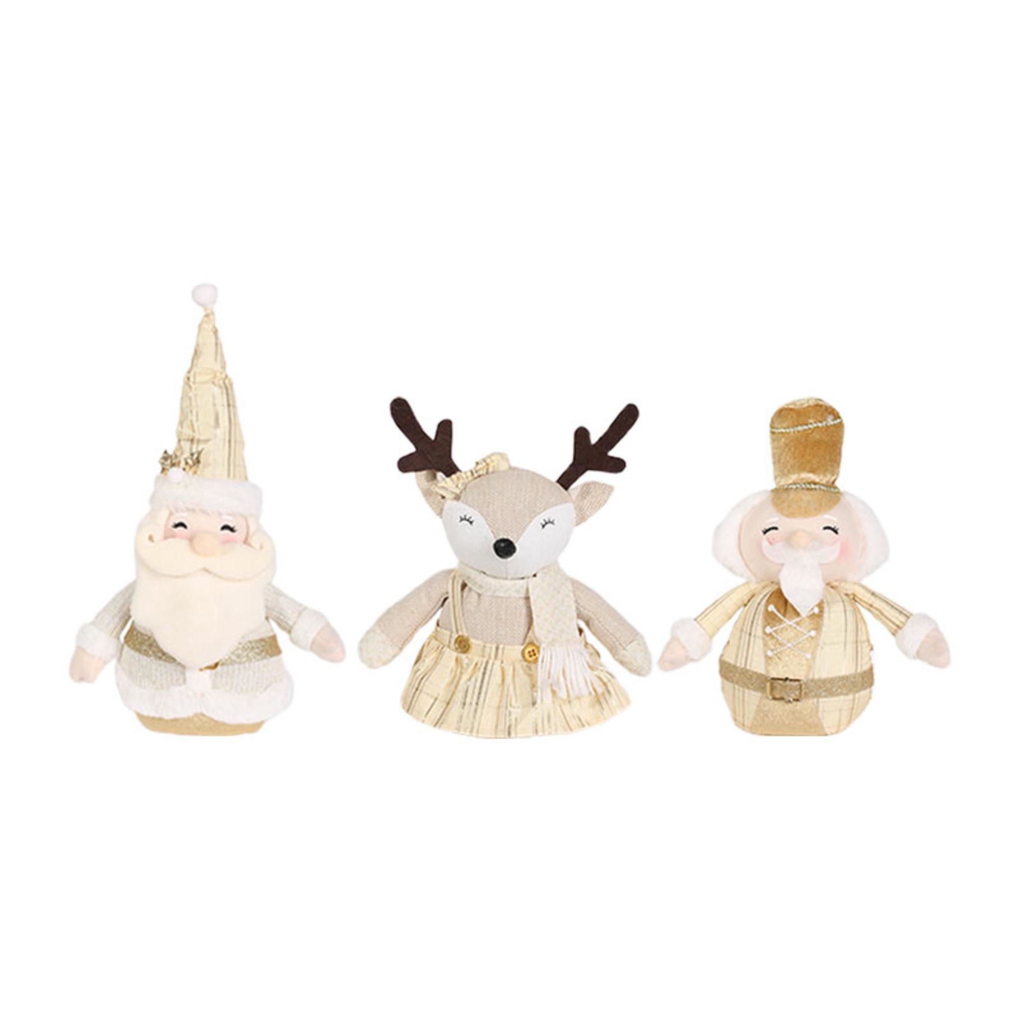 Figura Decorativa Navideña Para Mesa Dorado, Producto Surtido, 1 Un Holiday Time