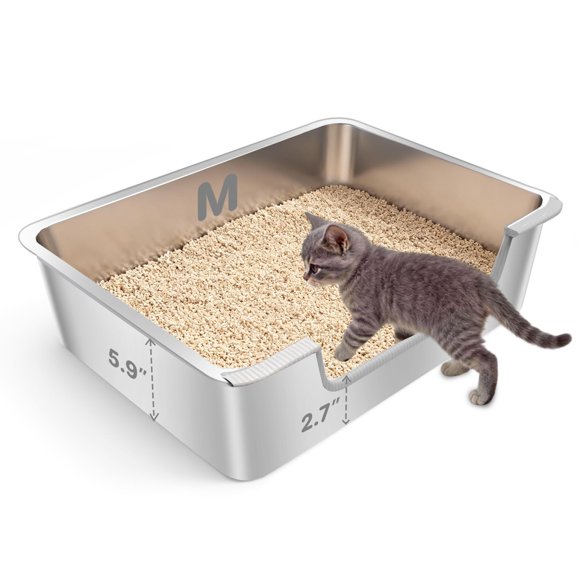 Caja de arena IXARO de acero inoxidable con entrada ultra baja 45x35x15 cm