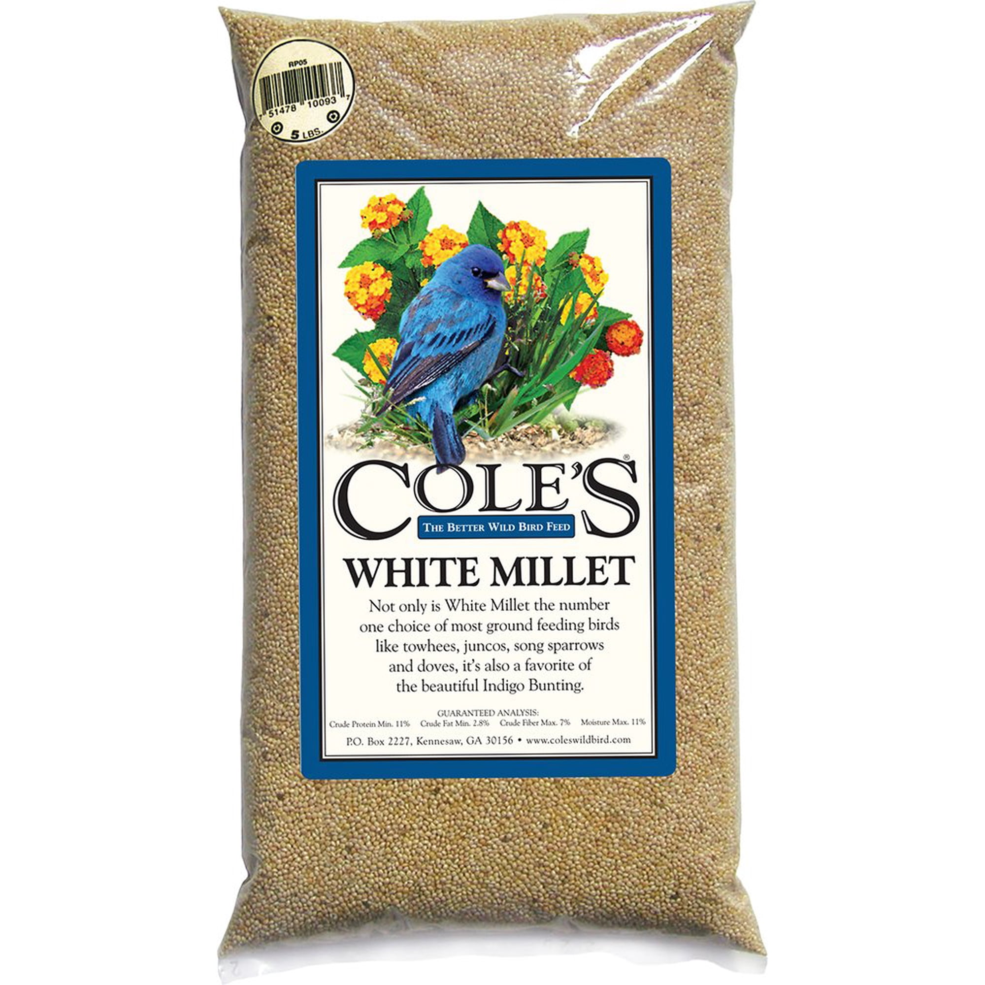 Cole's The Better Wild Bird Feed - Semilla De Mijo Blanco Mi20 De Bird Seed Cole, 9,07 Kg, Para Alimentación En Tierra