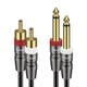 thumbnail image 1 of Cable JD TS de 6,35 mm a 2 RCA, macho a macho, 3 pies, 1 of 3