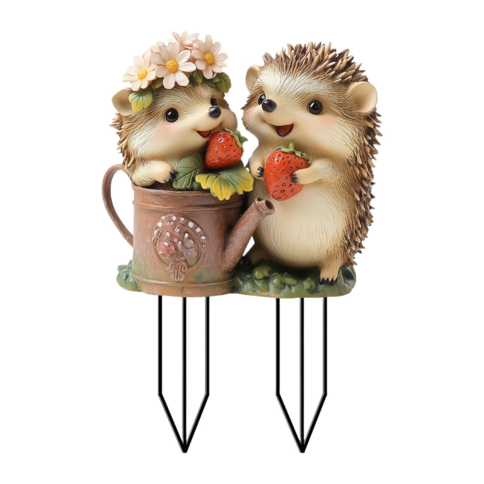 Magideal - Estaca De Jardín Para Hadas, Accesorio De Jardín Plano Acrílico 2d, Erizo, Decoración De Césped, Adorno De Jardín Para Caminos, Macetas, Exteriores