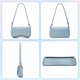 thumbnail image 5 of Bolso Hobo De Piel Azul Claro Para Mujer 10 3 De Largo X 2 4 De Ancho X 5 7 De Alto, 5 of 6