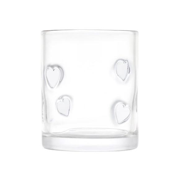 Vaso de Vidrio ThymeTable White Hearts 12 oz 355 ml